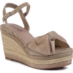 Espadryle QUAZI - QZ-55-04-000492 603. Brązowe espadryle damskie QUAZI, z aplikacjami, ze skóry, bez obcasa, na obcasie. Za 299,00 zł.