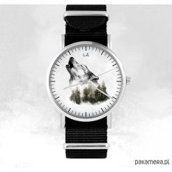 Zegarki męskie: Zegarek – Wilk – czarny, nato, unisex