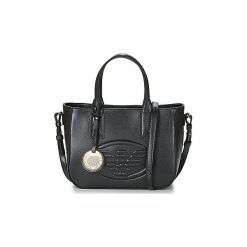 Torebki do ręki Emporio Armani FRIDA EAGLE SMALL TOTE. Czarne torebki klasyczne damskie marki Emporio Armani, bez wzorów, do ręki, bez dodatków. Za 695,20 zł.