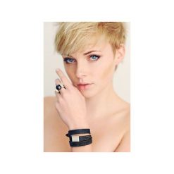Bogota Triple Wrap Faux Lizard Shiny Black Bracelet in Silver. Szare bransoletki damskie marki Joccos design, z mosiądzu. Za 220,00 zł.