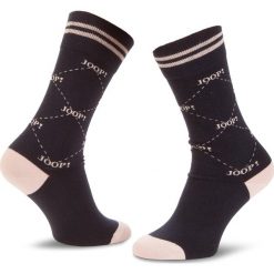 Skarpety Wysokie Damskie JOOP! - Logo Sock 760.055 Navy 3000. Niebieskie skarpetki damskie JOOP!, bez wzorów, z elastanu. Za 69,00 zł.
