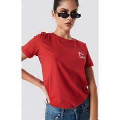 T-shirty damskie: NA-KD T-shirt Good Vibes - Red