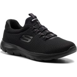 Sneakersy SKECHERS - Summits 12980/BBK Black. Czarne półbuty damskie Skechers, bez wzorów, z tworzywa sztucznego, bez obcasa, na płaskiej podeszwie, bez zapięcia. Za 239,99 zł.
