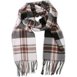Beżowo-Czarny Jesienno-Zimowy Ciepły Szalik Męski w Kratkę, z Frędzlami SZAEMACSHSTR600023. Brązowe szaliki męskie Em men's accessories, na zimę, w kratkę, z materiału. W wyprzedaży za 29,00 zł.