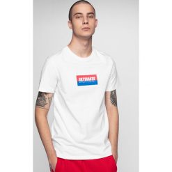 T-shirt męski TSM231 - biały. Białe koszulki męskie 4f, m, bez wzorów, bez kołnierzyka, bez rękawów. Za 29,99 zł.