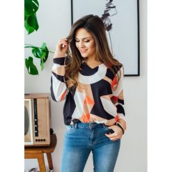 Bluzka Anatola orange - UNI. Pomarańczowe bluzki damskie Fanaberia.com, z nadrukiem, bez kołnierzyka, bez rękawów. Za 69,90 zł.
