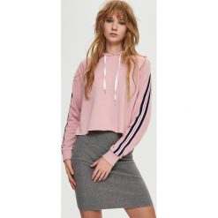 Bluzy damskie: Bluza z lampasami - Różowy