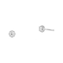 Białe Złoto Kolczyki - złoto białe 585, Brylant 0,30ct. Białe kolczyki damskie W.KRUK, z brylantem, złote. Za 3690,00 zł.