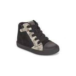 Buty Dziecko Geox B KIWI G. A. Czarne trampki dziewczęce Geox, bez wzorów, bez zapięcia. Za 195,30 zł.