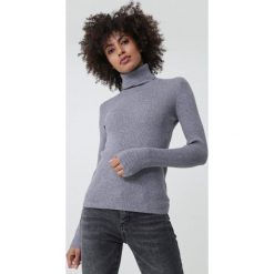 Szary Golf Westshore. Szare swetry damskie Born2be, s, bez wzorów, z dzianiny, klasyczne, bez rękawów, bez kaptura. Za 69,99 zł.