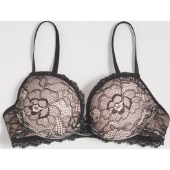 Biustonosz balkonetka push up - Czarny. Czarne biustonosze Sinsay, bez wzorów. Za 29,99 zł.