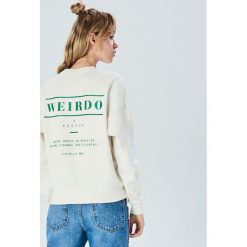 Bluza z napisem z tyłu - Kremowy. Białe bluzy damskie marki Sinsay, s, z napisami, bez rękawów, bez kaptura. Za 39,99 zł.