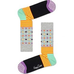 Happy Socks - Skarpety Stripe & Dot. Szare skarpetki męskie marki Happy Socks, z elastanu. Za 39,90 zł.