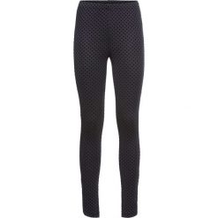 Legginsy: Legginsy w aksamitne kropki, z rozcięciami po bokach bonprix ciemnoszaro-czarny w kropki