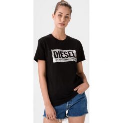 Diesel T-Foil Koszulka Czarny. Czarne koszulki damskie Diesel, m, z nadrukiem, z bawełny, bez kołnierzyka. Za 223,95 zł.