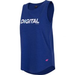 Top damski TSD401 - kobalt. Niebieskie topy damskie 4f, bez wzorów, z wiskozy, bez kołnierzyka. Za 49,99 zł.