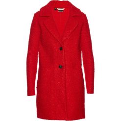 Płaszcz z przędzy boucle bonprix czerwony. Czerwone płaszcze damskie bonprix, bez wzorów. Za 199,99 zł.