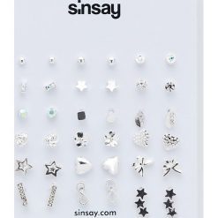 Kolczyki - Jasny szary. Szare kolczyki damskie Sinsay. Za 20,00 zł.