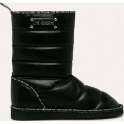 Love Moschino - Śniegowce. Czarne śniegowce damskie Love Moschino, z materiału, bez zapięcia. Za 779,90 zł.