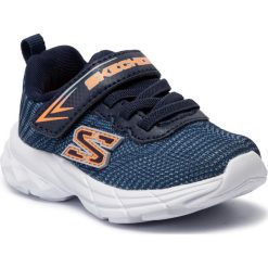 Sneakersy SKECHERS - Eclipsor 95030N/NVSL Nvy/Slvr. Niebieskie trampki chłopięce Skechers, bez wzorów, ze skóry ekologicznej, na rzepy. W wyprzedaży za 99,00 zł.