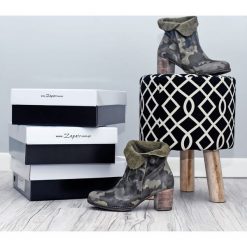 Botki - skóra naturalna - model 454 - kolor moro. Botki damskie Zapato, na wiosnę, ze skóry, eleganckie, za kostkę, na wysokim obcasie, na obcasie, na zamek. W wyprzedaży za 299,25 zł.