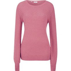Sweter w strukturalny wzór bonprix jeżynowy sorbetowy. Fioletowe swetry damskie bonprix, bez wzorów, bez rękawów, bez kaptura. Za 74,99 zł.