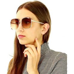 Kwadratowe okulary przeciwsłoneczne mazzini vintage style biały. Białe okulary przeciwsłoneczne damskie LOOKS STYLE EYEWAER, klasyczne. W wyprzedaży za 59,90 zł.