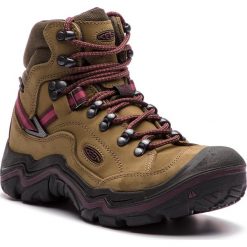 Trekkingi KEEN - Galleo Mid Wp 1020155 Dark Olive/Winetasting. Zielone trapery damskie Keen, ze skóry, bez obcasa, bez zapięcia. W wyprzedaży za 379,00 zł.