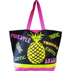 Torba plażowa "Acapulco" z kolorowym wzorem - 35 x 58 x 23 cm. Brązowe torby damskie na zakupy Le Comptoir de la Plage, w kolorowe wzory, z tworzywa sztucznego. W wyprzedaży za 38,95 zł.