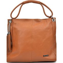 Torebki klasyczne damskie: Skórzana torebka w kolorze jasnobrązowym – 33 x 46 x 13,5 cm