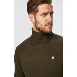Guess Jeans - Sweter. Czarne swetry męskie Guess Jeans, s, z aplikacjami, z wiskozy, z golfem, bez kaptura. W wyprzedaży za 259,90 zł.