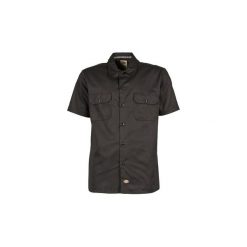 Koszule z krótkim rękawem Dickies SS SLIM WORK SHIRT. Czarne koszule męskie Dickies, s, bez wzorów, bez kołnierzyka, z krótkim rękawem. W wyprzedaży za 139,30 zł.