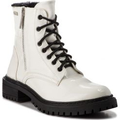 Trapery PEPE JEANS - Collie Suri PLS50336 Off White 803. Białe trapery damskie Pepe Jeans, z jeansu, bez obcasa, bez zapięcia. W wyprzedaży za 259,00 zł.