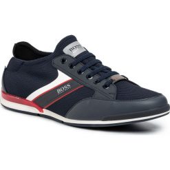 Sneakersy BOSS - Saturn 50428244 10226291 01 Dark Blue 401. Niebieskie półbuty męskie Boss, na co dzień, bez wzorów, ze skóry ekologicznej, eleganckie, bez zapięcia. W wyprzedaży za 449,00 zł.