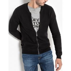 Kardigany męskie: Sweter na suwak z kołnierzem teddy 100 % bawełny