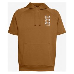 Under Armour Rival Fleece Multilogo Bluza Brązowy. Pomarańczowe bluzy męskie Under Armour, xl, z nadrukiem, z bawełny, bez kołnierzyka, bez rękawów, bez kaptura. Za 206,95 zł.