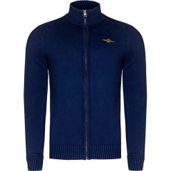 Sweter AERONAUTICA MILITARE. Niebieskie swetry męskie Aeronautica Militare, bez wzorów, z bawełny, ze stójką, bez kaptura. Za 650,00 zł.