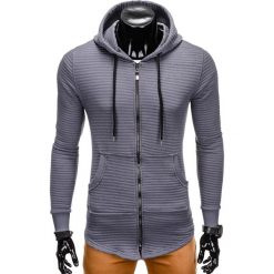 Bluzy męskie: BLUZA MĘSKA ROZPINANA Z KAPTUREM B771 – GRAFITOWA