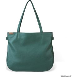 Pacco bag torebka zielona na zamek vegan. Zielone torebki klasyczne damskie Pakamera, w paski, na ramię, bez dodatków. Za 170,00 zł.