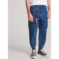 Spodnie jeansowe jogger - Granatowy. Niebieskie spodnie męskie Reserved, m, bez wzorów, z jeansu. Za 169,99 zł.