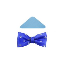 Kobaltowo-granatowa mucha męska - korony A142. Niebieskie muszki męskie Modini Moda Męska, na co dzień, bez wzorów, z tkaniny, eleganckie. Za 49,50 zł.