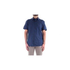 Koszule z krótkim rękawem Trussardi 52C00082-1T002235. Niebieskie koszule męskie Trussardi, m, bez wzorów, bez kołnierzyka, z krótkim rękawem. Za 224,36 zł.