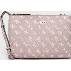 Guess Jeans - Torebka. Czarne torebki klasyczne damskie marki Guess Jeans, w paski, z jeansu, na ramię, małe. Za 499,90 zł.
