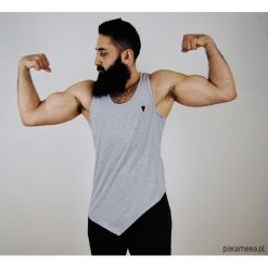 Tank top męski Sportowy TheBroda. Szare t-shirty męskie Pakamera, m, bez wzorów, sportowe, bez kołnierzyka. Za 99,00 zł.