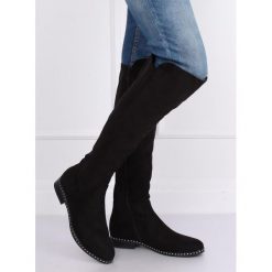 Kozaki damskie oficerki czarne H305 BLACK. Czarne kozaki damskie FunKee.pl, z tkaniny, bez obcasa, na obcasie, na zamek. Za 136,99 zł.
