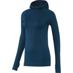 Bluzy rozpinane damskie: Adidas Bluza damska Seamless Climaheat Hooded Longsleeve niebieska r. S (AP7347)