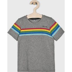 Name it - T-shirt dziecięcy 92-128 cm. Szare t-shirty chłopięce marki Name it, z nadrukiem, z bawełny, bez rękawów. Za 39,90 zł.