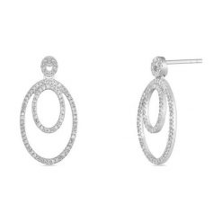 Kolczyki damskie: Białe Złoto Kolczyki - złoto białe 585, Diament 0,27ct