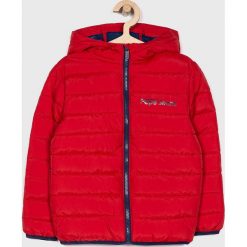 Pepe Jeans - Kurtka dziecięca Flame 128-180 cm. Czerwone kurtki chłopięce Pepe Jeans, bez wzorów, z elastanu, krótkie, z kapturem. Za 439,90 zł.