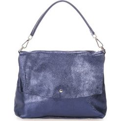 Torebki klasyczne damskie: Skórzana torebka w kolorze granatowym – 32 x 14 x 43 cm